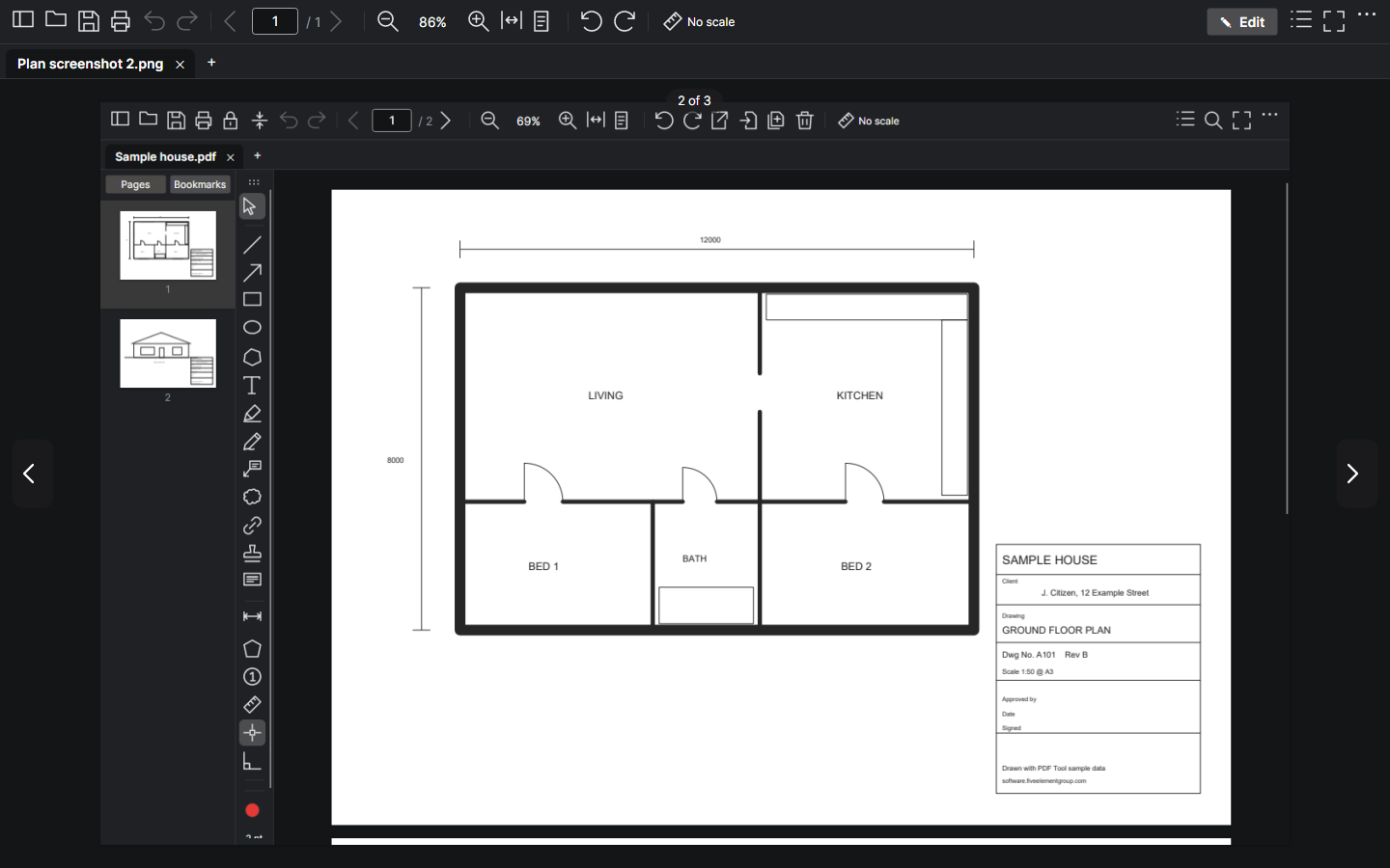 Viewing a picture: ‹ › for the folder, Edit at the top right